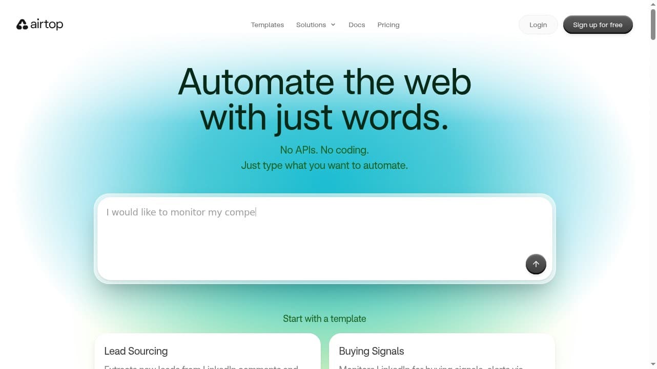 Airtop AI agents for social listening and brand monitoring